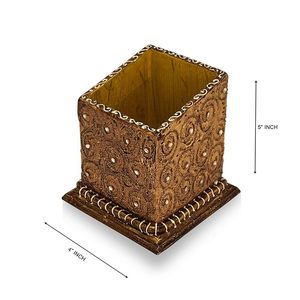 Wooden Pen Holder Stand for Office Desk Handcrafted Desktop Organizer for Pens Pencils Stationery - Product Image 2