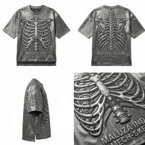 Camiseta Urbana Metálica para Hombre, Estilo Oversize, Diseño Brillante, Premium, Casual, Europa, Estados Unidos, MALUZA INDUSTRIES - Product Image 6