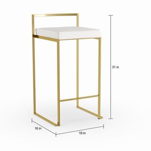 New Arrival White Cushion Gold Metal Counter <b>Stool</b> Luxury Modern Chair For Cafe Kitchen Hotel Decor Use - Product Image 1