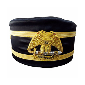 Black Velvet Scottish Rite Crown <b>Cap</b> Gold Bullion Eagle Premium Ceremonial <b>Hat</b> 2nd Degree Black Velvet Crown <b>Cap</b> Luxury Regalia - Product Image 1