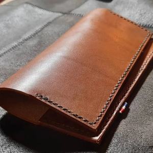 กระเป๋าสตางค์หนังแท้วินเทจแบบเปิดยาวมีสีและโลโก้ที่กำหนดเอง LCR-0053ป้องกัน RFID - Product Image 1