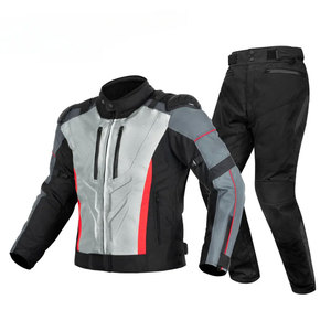Traje de Motociclismo para Hombre, Negro y Amarillo Neón, Manga Larga, PU, Resistente al Viento, Diseño Color Block, para Todas las Temporadas - Product Image 2
