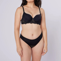 Ensemble de lingerie sexy en dentelle pour femmes, transparent, grande taille, luxueux, push-up, avec nœud, broderie 3D, respirant, écologique