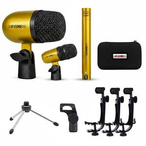 Kit de Micrófonos Profesionales de 5 Núcleos para Conga, Snare y Tom, con Conexión XLR, Cardioide y Unidireccional - Product Image 1
