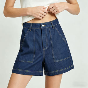 Shorts en jean tendance pour femmes, style streetwear, vente en gros, marque privée, livraison rapide pour les acheteurs américains - Product Image 1
