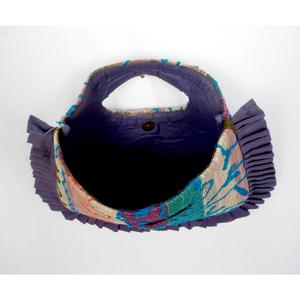 Suzani Pattern Cotton Embroidery Clutch <b>Bag</b> with Closure <b>Medium</b> Size Hand Length Handle for Women Exhibition - Product Image 3
