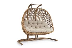 Rattan <b>Hanging</b> <b>Chair</b> Outdoor Garden Swing Seat With Cushion Tropical Style Furniture For Patio Balcony - Product Image 2