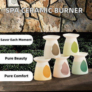 Brûleur en céramique moderne de haute qualité, écologique et durable, pour huiles essentielles de lavande et de pin, avec bougie chauffe-plat aromatique pour spa à domicile - Product Image 2
