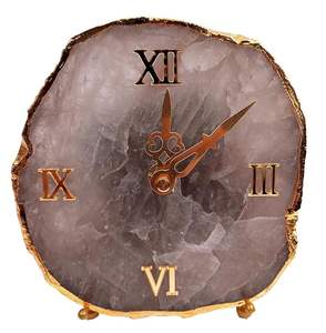 Horloge de table de luxe en résine d'agate faite à la main, moderne, étanche, surdimensionnée, avec veilleuse, pour mariage, retraite, Ramadan, décoration intérieure, salle à manger - Product Image 1