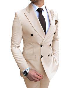 Costume professionnel décontracté deux pièces, simple et élégant, avec double rangée de boutons, pour mariage, demoiselles d'honneur et hommes - Product Image 4