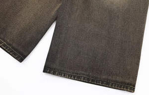 Pantalones Cortos de Mezclilla en Liquidación, Delgados, Modernos, Rotos, Ajustados, Rectos, Desgastados, con Cinturón, Transpirables, 100% Algodón, Sólidos, Casuales - Product Image 4