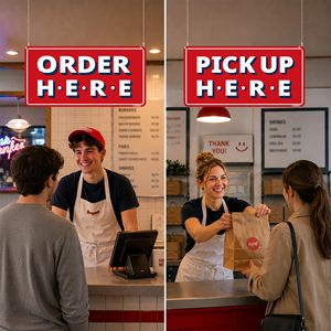 Letreros de Acrílico Premium para Colgar, para Restaurantes, Cafeterías y Bares, Ordene Aquí y Recórdese en Tienda - Product Image 4