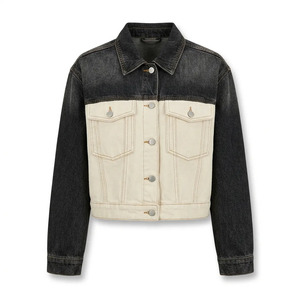 Chaqueta vaquera ajustada para mujer al por mayor, vaquera elástica con bordado para marcas de boutique, venta directa de fábrica al por mayor - Product Image 1