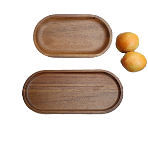 Bandejas de Servir Ecológicas de Madera de Acacia, Plato con Forma de Nubes/Hojas para Decoración de Fiestas, Plato de Madera Grabado a Mano para Comida - Product Image 5