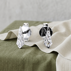 Pendientes de Lujo Chapados en Oro para Mujer, Corte Brillante Redondo, Diamantes para Boda, Compromiso, Regalo, Joyería Fina, Pendientes de Diamantes para Mujer - Product Image 1