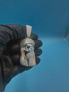 Pendentif Jésus en argent 925 serti de moissanite, style Hip Hop, bijoux fins, pendentif religieux, pendentif Bling pour rappeur, bijoux chrétiens - Product Image 2