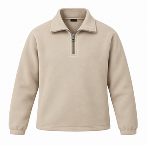 Latest Design <b>White</b> <b>Sweatshirt</b> Black Zipper Style Tech Fleece Unisex Pullover Chest Pocket Jacket Breathable Winter Dip Dye - Product Image 5