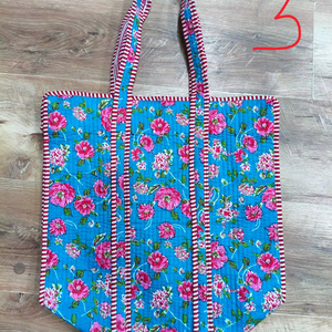 Bolso Tote Grande de Hombro Acolchado de Algodón con Estampado Artesanal, Estilo Indio, para Fin de Semana, Hecho a Mano, Lavable - Product Image 1