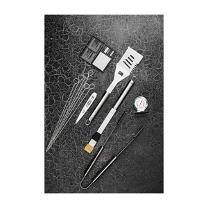Set da barbecue a valigetta con utensili in acciaio inossidabile per grigliate e cucina all'aperto - Product Image 3