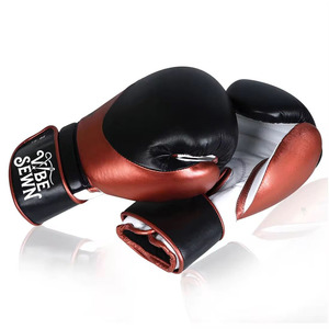 High Quality Leather Boxing Gloves Custom Made with Adjustable Hook and Loop Closure Customizable Logo on <b>Strap</b> Reasonable Price - Product Image 6