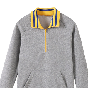 Sweat-shirt unisexe personnalisé SGRho gris à col zippé avec logo personnalisé, approvisionnement B2B et commandes groupées personnalisées pour la vente au détail - Product Image 6