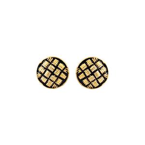 Mancuernillas Redondas Negras Chapadas en Oro de Lujo para Hombre, Accesorios de Camisa Formal Texturizados, Regalo de Boda o Negocios, Mancuernillas de Diseñador - Product Image 3