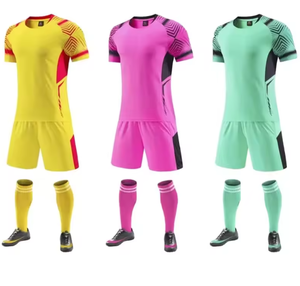 High Quality Unisex 100% <b>Polyester</b> Soccer Football Uniform Sets with <b>Socks</b> for Club with OEM Service - Product Image 1