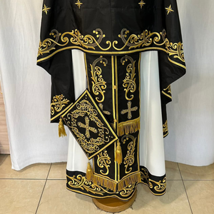 Vestimenta Litúrgica Premium para Iglesia Ortodoxa, Túnica Sacerdotal Bordada, Tela de Seda Satén, Talla Personalizada, Para Todas las Estaciones, Otros Estilos Étnicos - Product Image 5