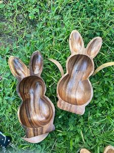 Frutero de Madera de Acacia/Mango con Forma de Conejo, Estilo Boho-Chic, Ligero, Ecológico, Hecho a Mano, para Decoración Moderna del Hogar - Product Image 6