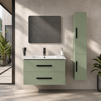Mueble de Baño Vera con Espejo, Gabinete de Cerámica Resistente al Agua, Diseño Moderno, Acabado Duradero, Uso Hospitalario, Iluminado, para Apartamento