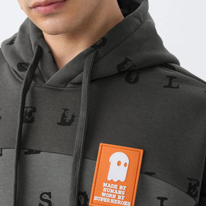 Sweat-shirt à capuche surdimensionné pour homme, imprimé lettres, en coton, décontracté, pour l'automne, avec poche avant - Product Image 6