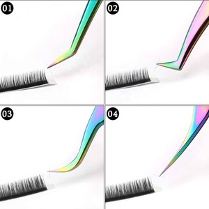 Pince à cils professionnelle en acier inoxydable à pointe lisse pour extensions de cils – Outil d'extension de cils 836 - Product Image 2