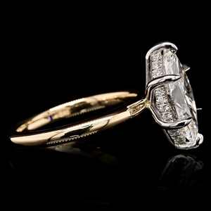 Anillo de compromiso y boda de plata de ley 925 con moissanita de corte marquesa de 4 quilates (8x16MM) y seis garras, regalos para fiestas - Product Image 5