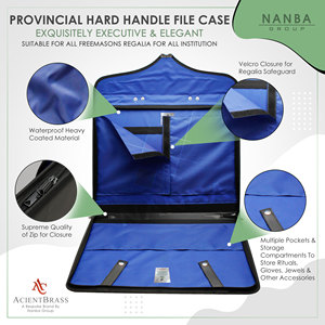 Estuche para Archivos Masónico Provincial, Forma Cuadrada, Imitación Piel, con Asa Resistente |   Bolsa de Transporte para Portafolio de Arte, Negra, Alta Calidad - Product Image 5