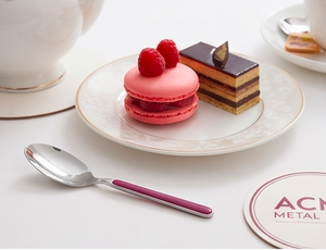 Juego de cubiertos premium Magenta de ACME METAL INDIA, diseño moderno, apto para lavavajillas, acabado plateado, cubiertos metálicos para bodas y hoteles. - Product Image 6