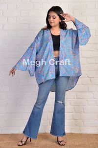 Cárdigan Boho de Seda Moderno para Mujer, Kimono Corto Ligero con Estampado Floral para el Verano, Ropa Cómoda para Mujer - Product Image 6