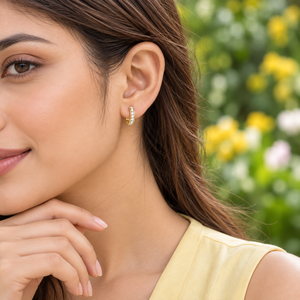 1.50 CT Lab Grown Diamond Huggie <b>Hoop</b> <b>Earrings</b> <b>14K</b> Solid <b>Gold</b> Round Brilliant Diamond <b>Earrings</b> VVS Luxury Fine Jewelry Wholesale - Product Image 4