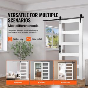 Kit Ferramenta per Porta Scorrevole in Legno e Vetro 8 in 1, 42'' x 84'', Silenzioso e Scorrevole, per Soggiorno - Product Image 2