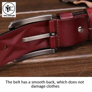 Ceinture Classique Formelle pour Homme en Cuir de Vachette avec Sangle Ajustable, Boucle en Alliage Durable, Design Écologique - Product Image 3