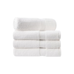 Serviette de bain en coton pur blanc 550 GSM, de qualité supérieure, épaisse, douce et absorbante, pour hôtel, spa, salle de sport, maison, vente en gros - Product Image 4