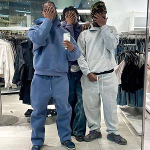 Ensemble survêtement unisexe personnalisé en molleton épais 100 % coton, coupe oversize, style streetwear, fournisseur OEM - Product Image 2