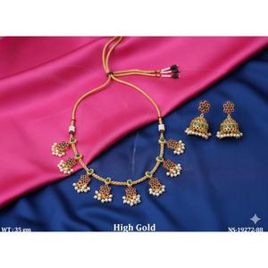 Parure de collier finition antique traditionnelle, bijoux ethniques de mariée, design élégant et remarquable pour mariages, fêtes et occasions - Product Image 1