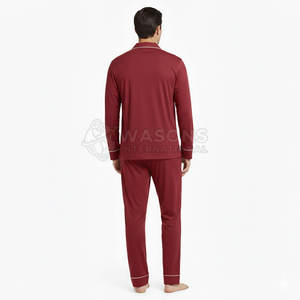 Ensemble de vêtements de nuit en soie de qualité supérieure pour hommes, nouveau design, tissu léger et lisse, pyjama pour toutes les saisons - Product Image 6