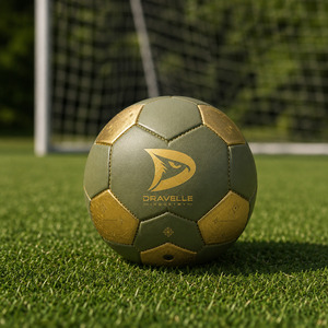 Ballon de football de luxe taille 5 vert sauge et or brodé avec logo personnalisé |   Ballon de match premium cousu à la main à 32 panneaux pour les équipes d'élite - Product Image 6