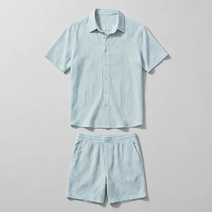 Wholesale Summer Men's Casual Shorts <b>Set</b> Plain Color Solid 100% Cotton Jersey Quick Dry Knitted Pocket Customized Logo <b>Twin</b> <b>Set</b> - Product Image 6