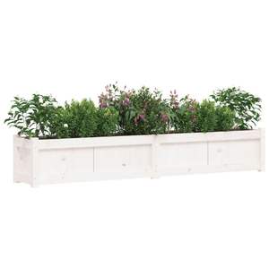 Jardinière en bois de pin massif blanc 70,9 x 12,2 x 12,2 po Pots et jardinières à fleurs - Product Image 4