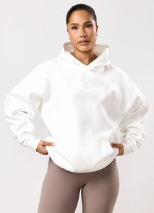 Sudadera con capucha personalizada al por mayor para mujer con logo bordado y corte oversize para marcas de streetwear estadounidenses, suministro a granel - Product Image 2