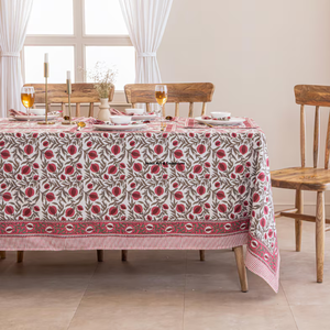 Indian Handmade Premium Quality Eco-friendly Floral Pattern Cotton <b>Table</b> <b>Cover</b> Modern Style for Wedding Use - Product Image 4