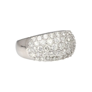 Classic Women's <b>Eternity</b> Band <b>Ring</b> With Natural Round Diamond Pave Setting Rhodium Plated 925 <b>Silver</b> Wedding Jewelry - Product Image 2