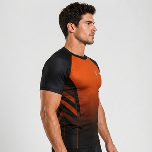 Heat Transfer Printing Short Sleeve <b>Mens</b> Quick Dry Underwear <b>Compression</b> Rush Guard for Workout 2026 Custom Sports Gym OEM - Product Image 6